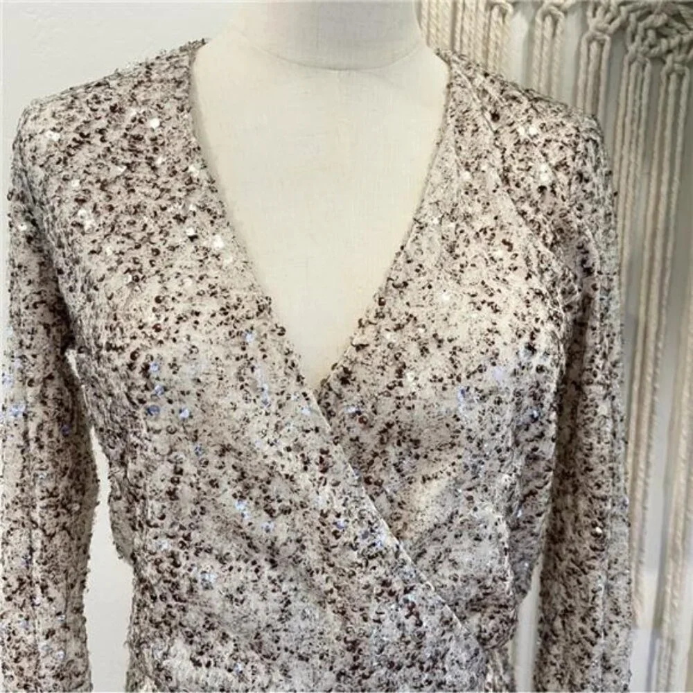 Victoria's Secret / Moda International White Sequin Cocktail Dress - Size Small - Picture 5 of 6